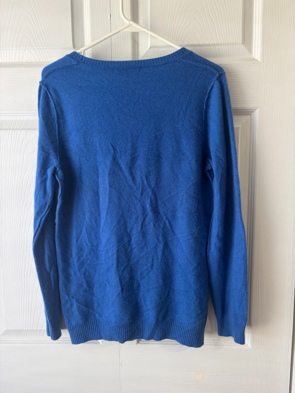 KIER + J Women's 100% Cashmere V Neck Button Down blue Sweater Size Large - Picture 4 of 4